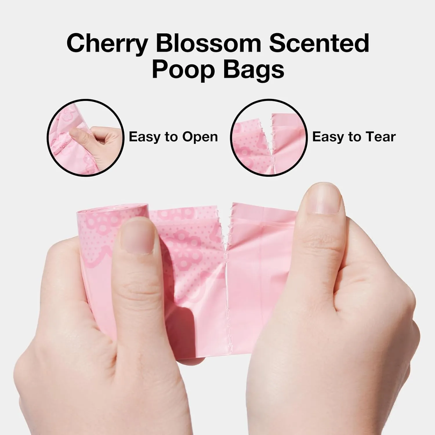 VETRESKA Dog Poop Bag Dispenser with Cherry Blossom Scented Bags, Leak Proof and Extra Thick Pet Waste Bags 1 Poop Bag Holder and 225 Bags for Walking Dogs & Cats Litter