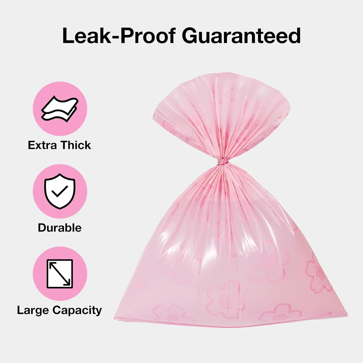VETRESKA Dog Poop Bag Dispenser with Cherry Blossom Scented Bags, Leak Proof and Extra Thick Pet Waste Bags 1 Poop Bag Holder and 225 Bags for Walking Dogs & Cats Litter