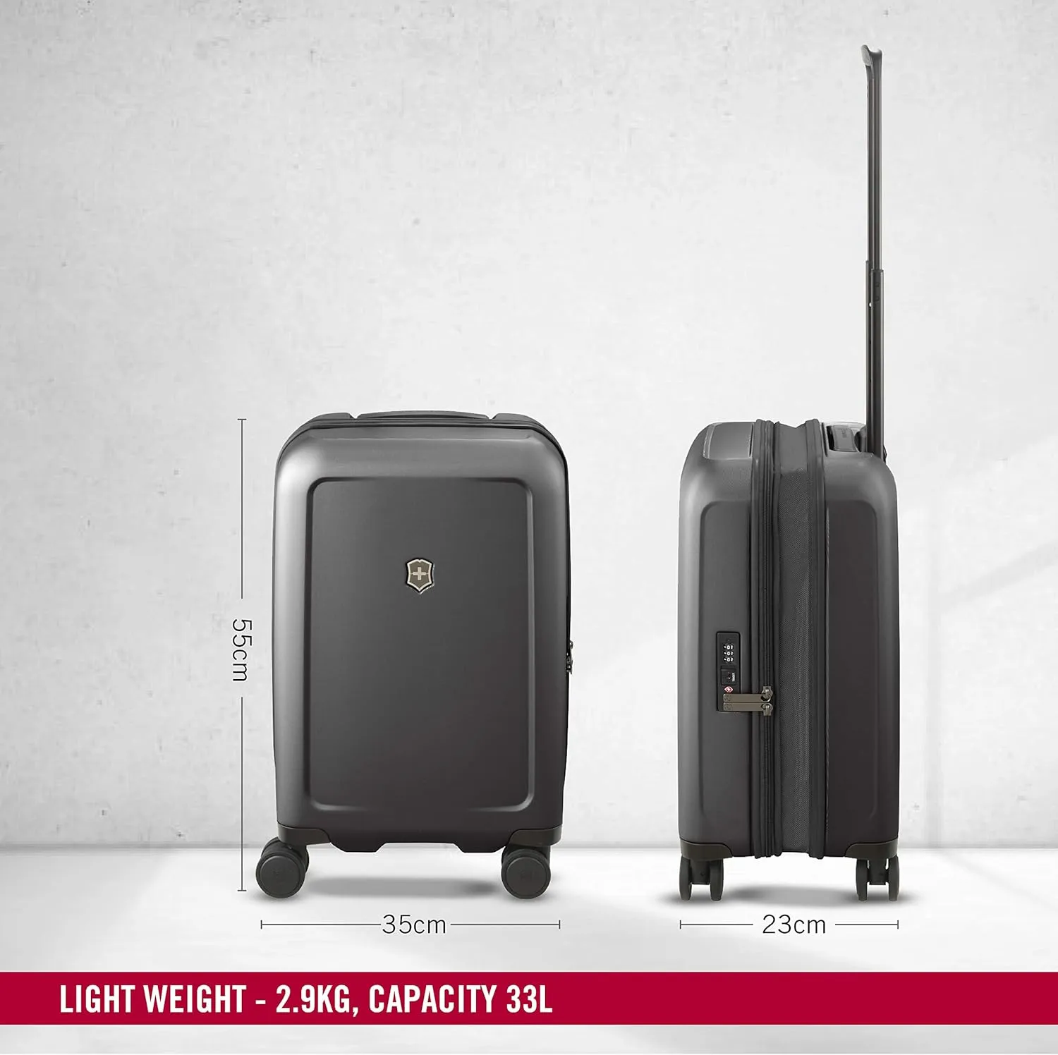 Victorinox Connex Hardside Spinner Luggage, Black, Carry-On, Frequent Flyer (22")