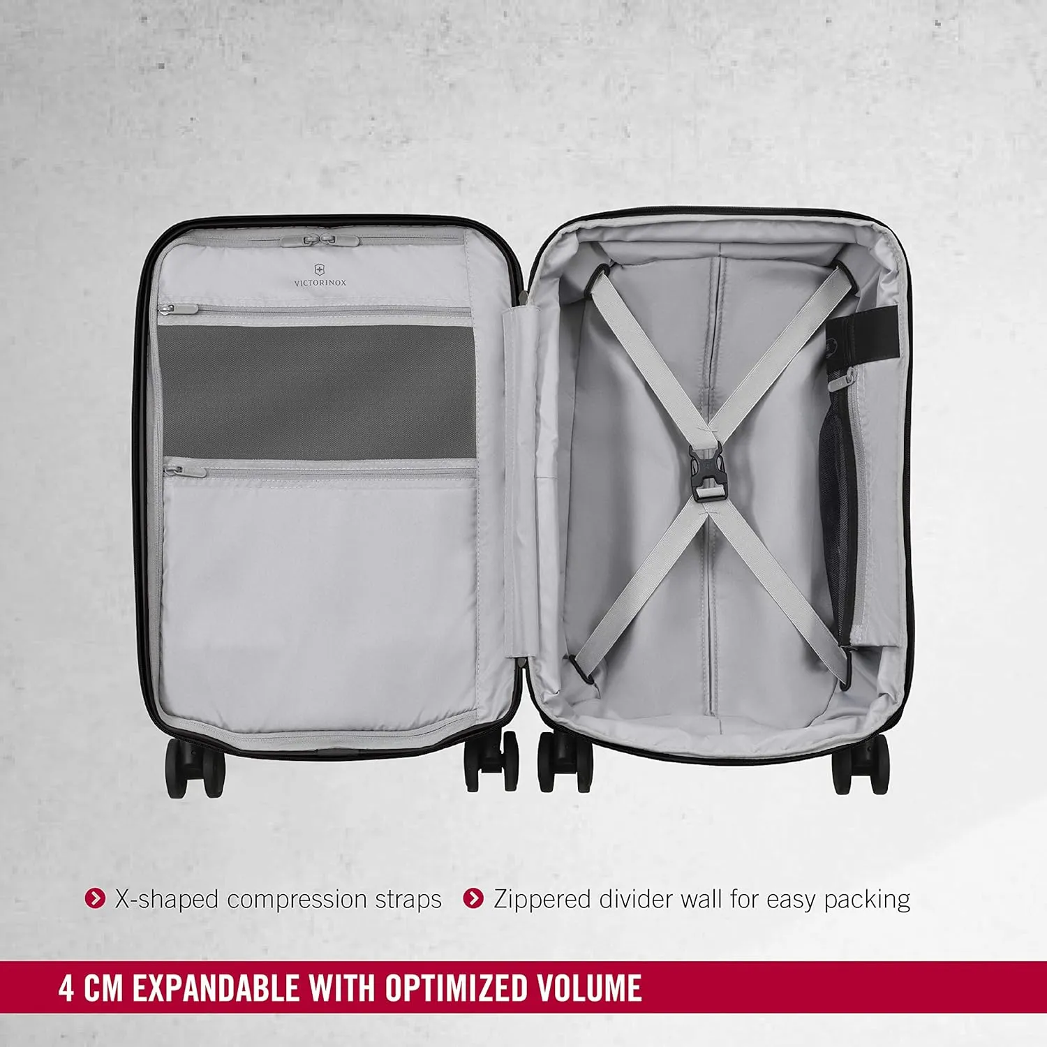 Victorinox Connex Hardside Spinner Luggage, Black, Carry-On, Frequent Flyer (22")