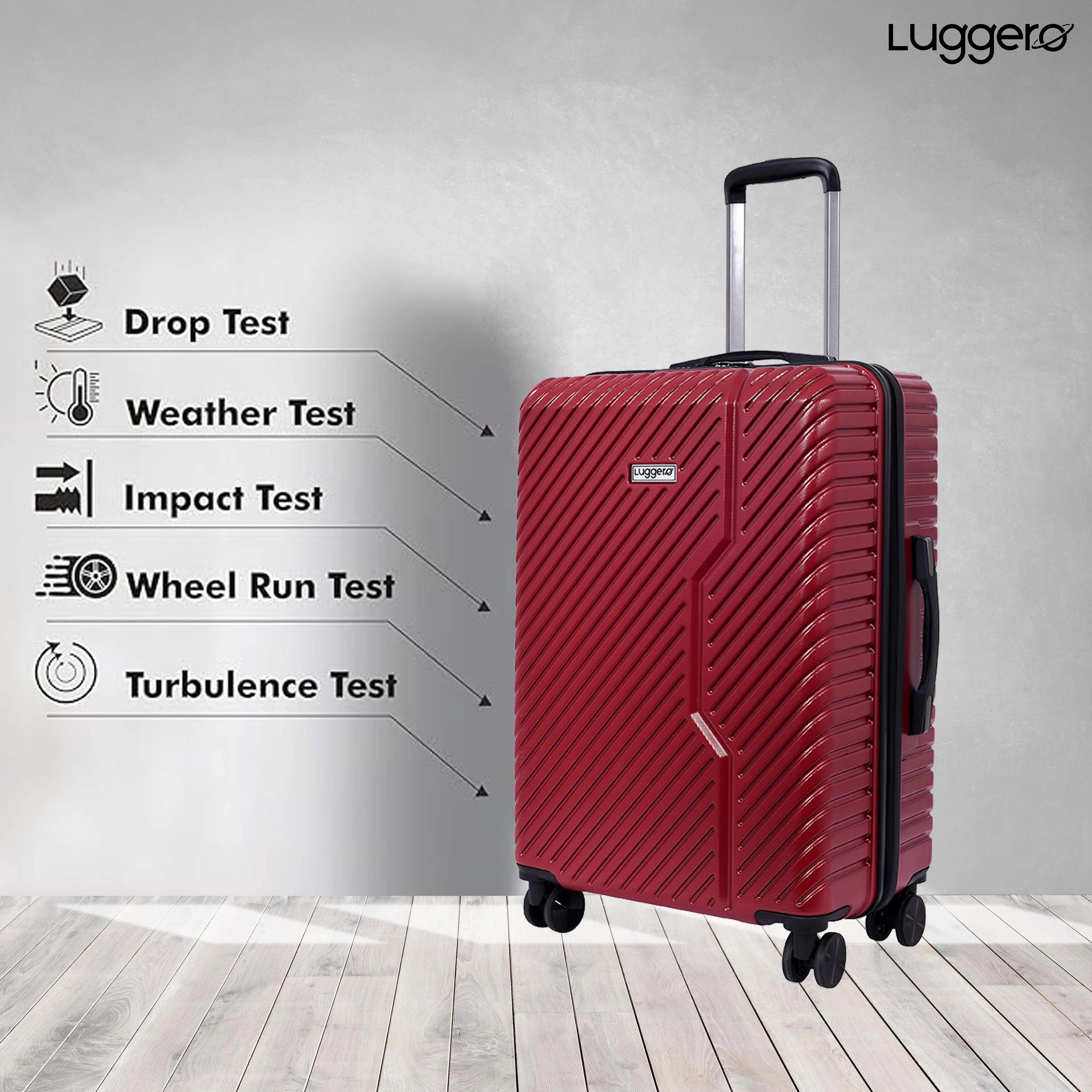 Vivid Chilli Red Light weight luggage - Medium & Large
