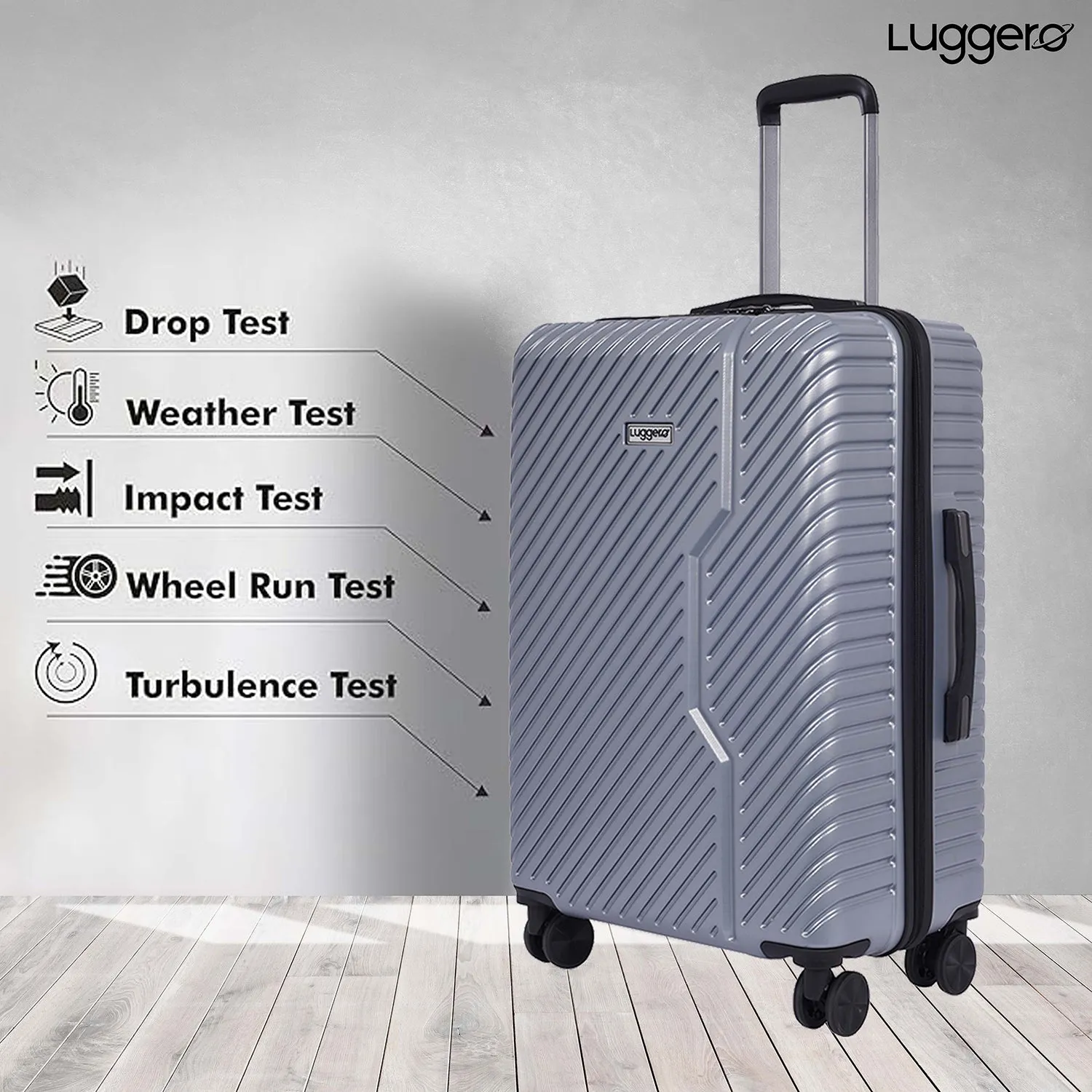 Vivid Silver Light weight luggage - Cabin & Medium