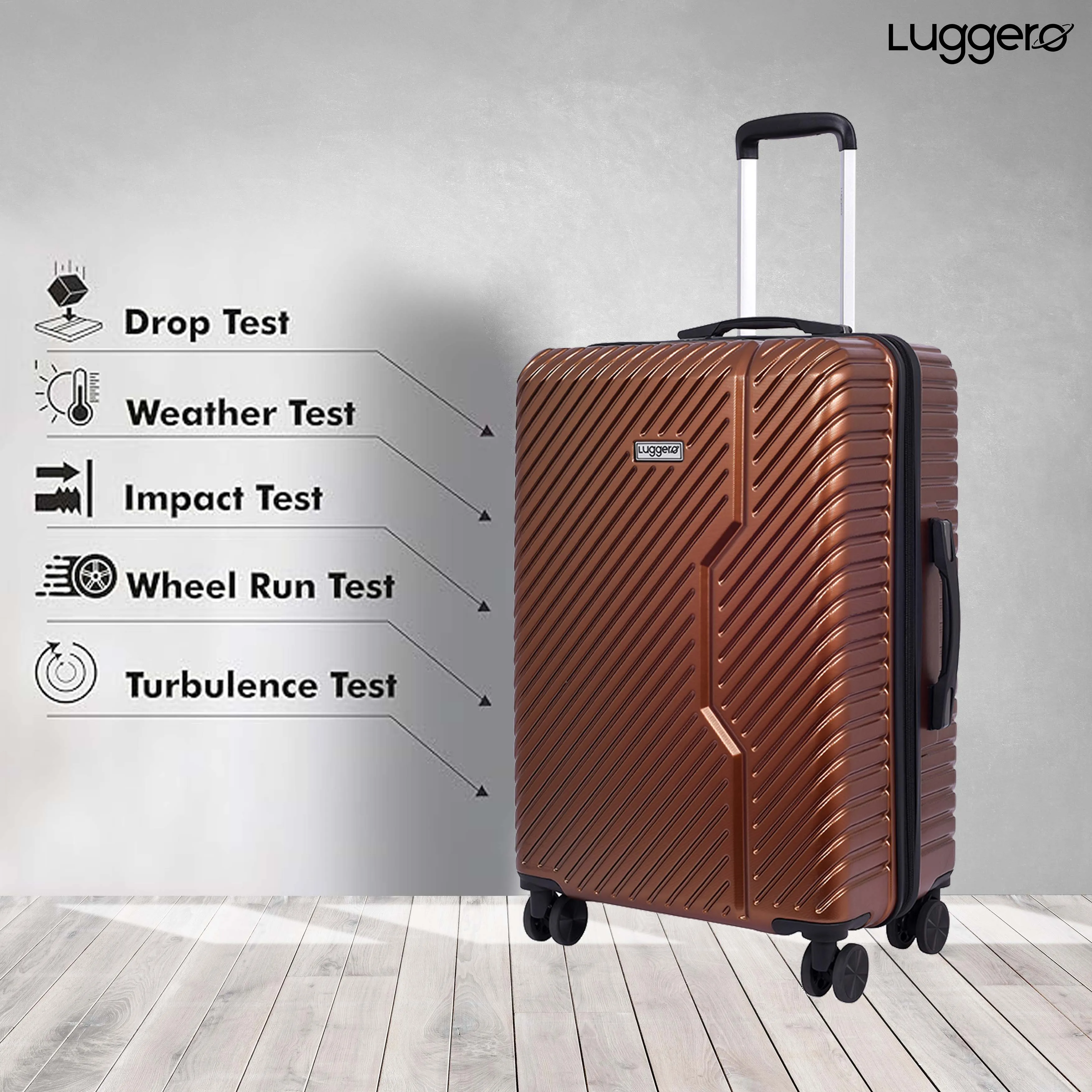 Vivid Tangerine Light weight luggage