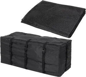 Wakauto 1 Set Car Roof Luggage Bag Defense Vehicle Roof Bag Vehicle Cargo Pouch Car Roof Bag Vehicle Carrier Vehicle Roof Cargo Holder Auto Roof Bag roof Racks Truck 600d Zipper Emulsion