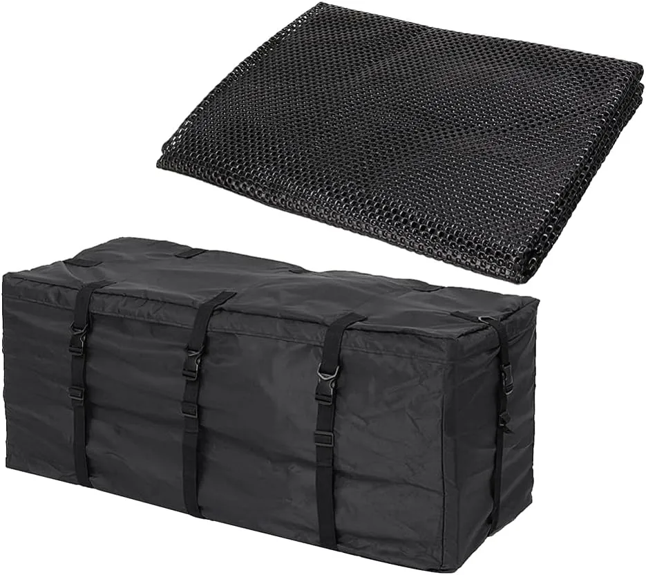 Wakauto 1 Set Car Roof Luggage Bag Defense Vehicle Roof Bag Vehicle Cargo Pouch Car Roof Bag Vehicle Carrier Vehicle Roof Cargo Holder Auto Roof Bag roof Racks Truck 600d Zipper Emulsion