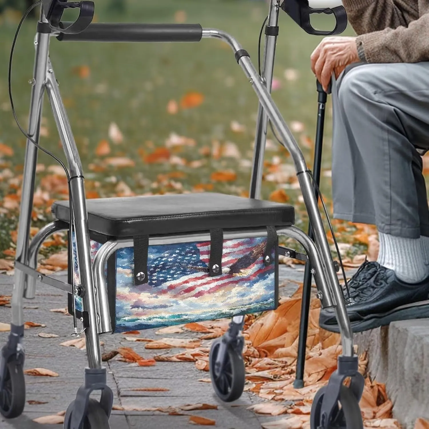 Walker Bag, Eagle Portable Rollator Walker Basket Under Seat Rollator Bag Walker Basket for Four Wheel Rollator Waterproof Basket Carry Insert for Women Men Seniors
