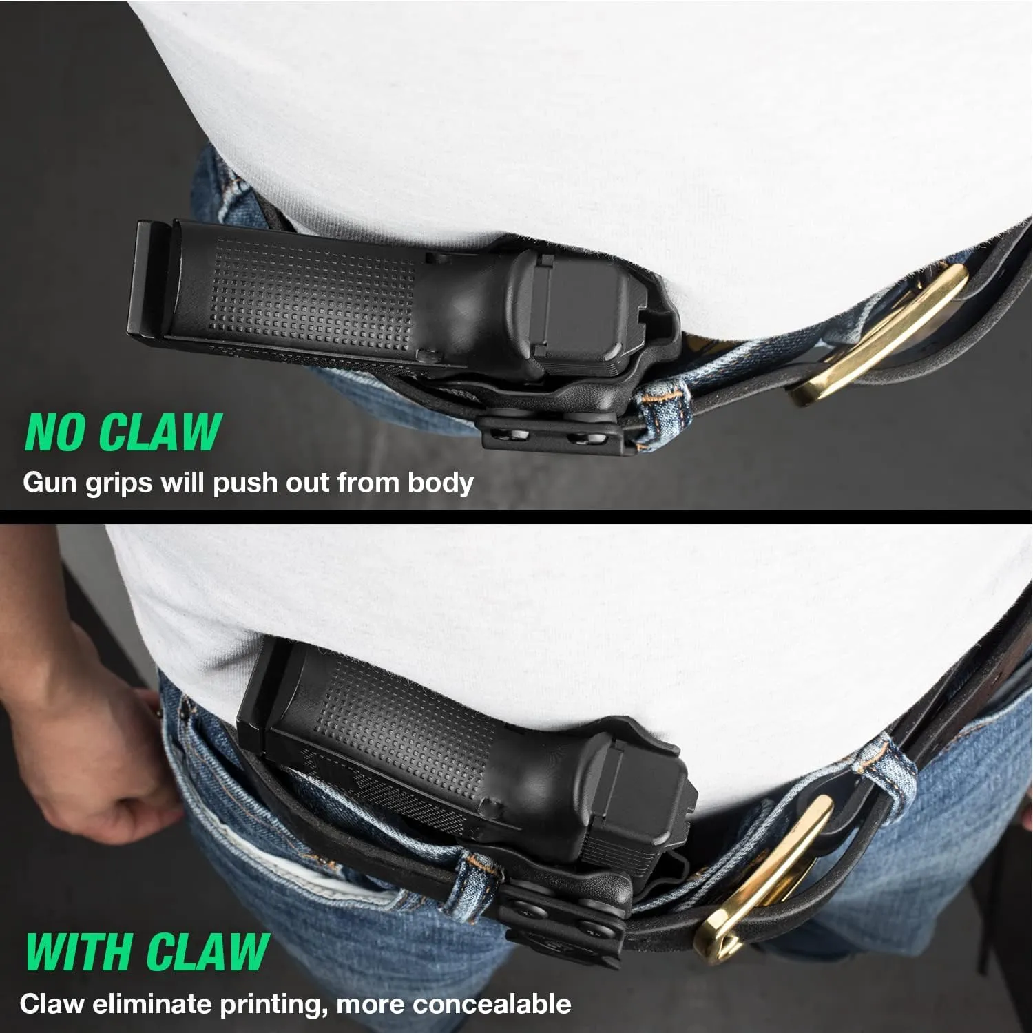 WARRIORLAND IWB Kydex Holster Optic Cut & Claw, Compatible with Glock 17/19/ 19X/ 43/ 43X/ 43Xmos, P365/ P320, G2C/G3C, Hellcat/Hellcat Pro, M&P 9/.40, Shield 9/.40, Shield EZ/ SD9VE, EC9s and More