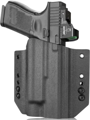 WARRIORLAND OWB Kydex Holster Optic Cut Compatible with Glock 17/19/44/45 (GEN 1-5)&G23/32 (Gen 3-4) TLR-1/TLR-1S/TLR-1 HL, Outside Waistband Carry, Adj. Carry Position, Right Hand