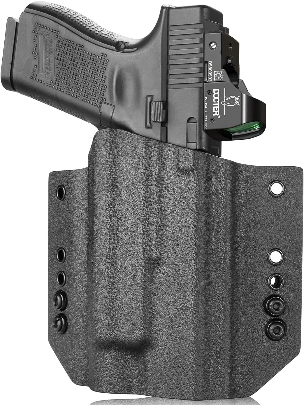 WARRIORLAND OWB Kydex Holster Optic Cut Compatible with Glock 17/19/44/45 (GEN 1-5)&G23/32 (Gen 3-4) TLR-1/TLR-1S/TLR-1 HL, Outside Waistband Carry, Adj. Carry Position, Right Hand