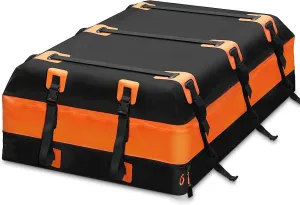 Waterproof Low Wind Noise Car Rooftop Cargo Carrier Rooftop Cargo Bag Vehicle Car Roof Cargo Box, Double Layer Zipper, Anti-Slip Mat, 840D, 20 Cubic, Soft-Shell, Sturdiness, Combination Lock