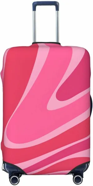 Wave Pink Lines Travel Luggage Cover Fits 18-32 Inch Luggage, Elastic Suitcase Cover Protector with Concealed Zipper for Wheeled Suitcase Tsa Approved