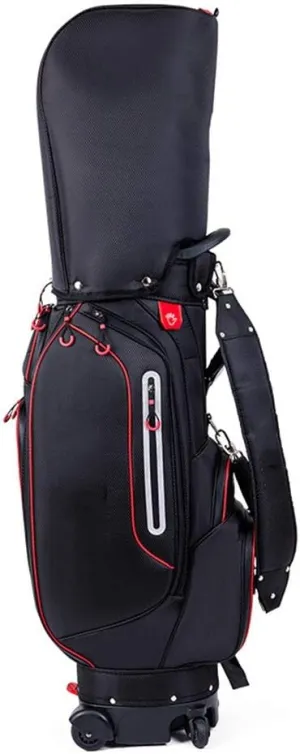Wheeled Golf Club Travel Bag Ultralight Cart Bag Lightweight Golf Carry Bag Golf Stand Bag for Men and Women Portable Carry Bag (Color : Black, Size : 37x25x127cm)