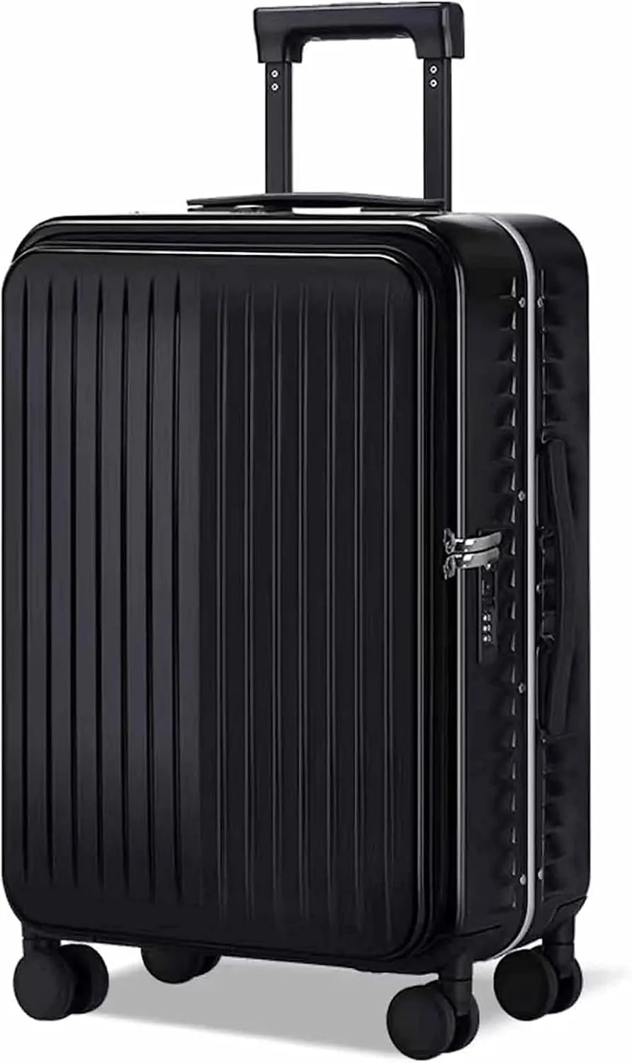 Wheeled Suitcase, Large Capacity Carry-on Luggage, Detachable Side Bag Design Suitcase, Code Lock,Silver-24 inches (Black 20 inches)