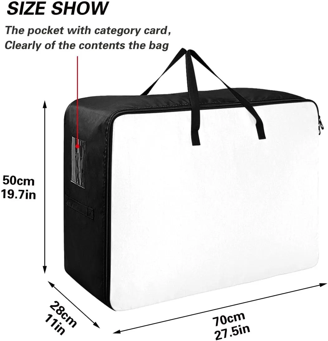 White Storage Bags, 27.5x19.7x11 In, Garment Storage Organizer Travel Cargo Duffel Bags Space Saving Packing Totes for Moving Supplies Storage