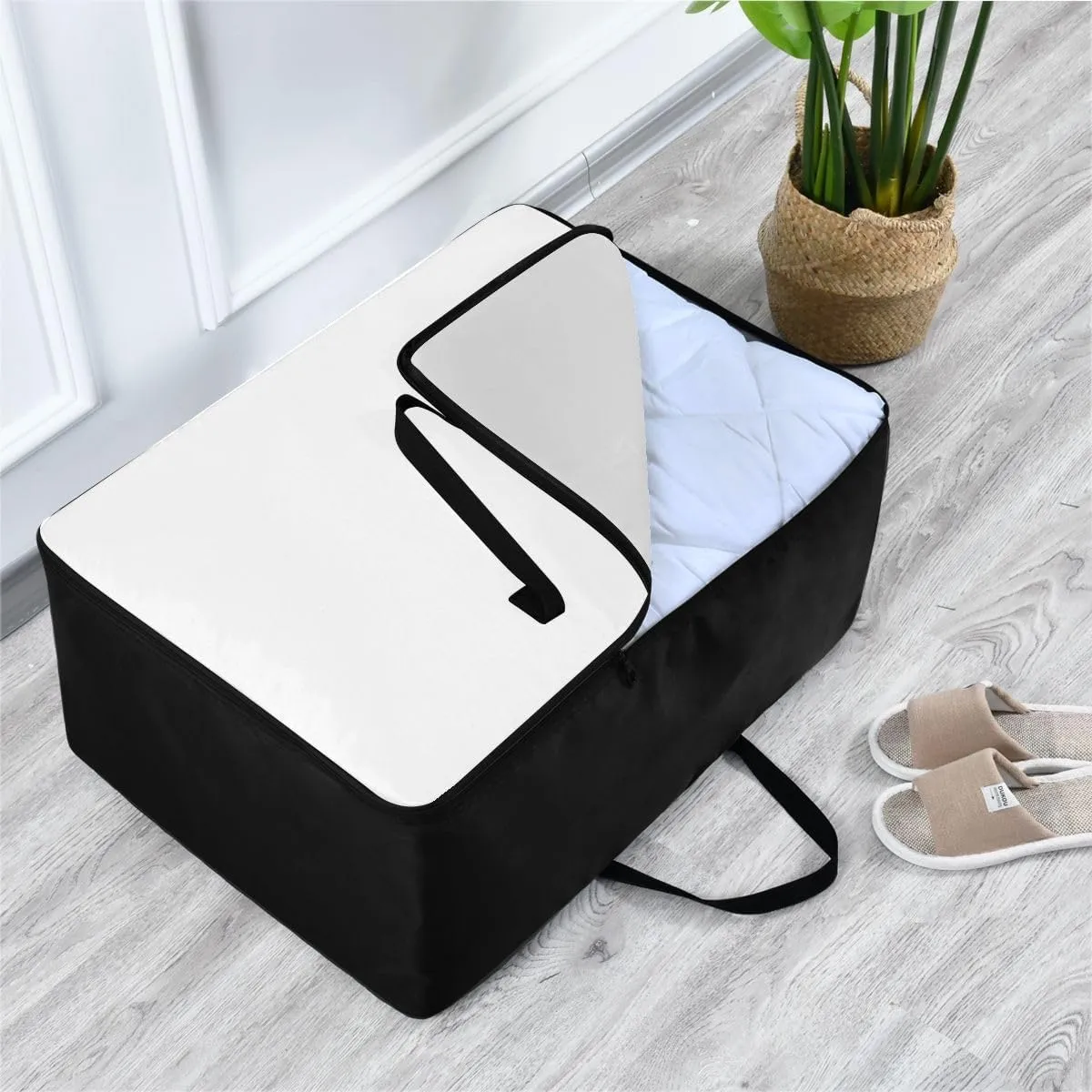 White Storage Bags, 27.5x19.7x11 In, Garment Storage Organizer Travel Cargo Duffel Bags Space Saving Packing Totes for Moving Supplies Storage