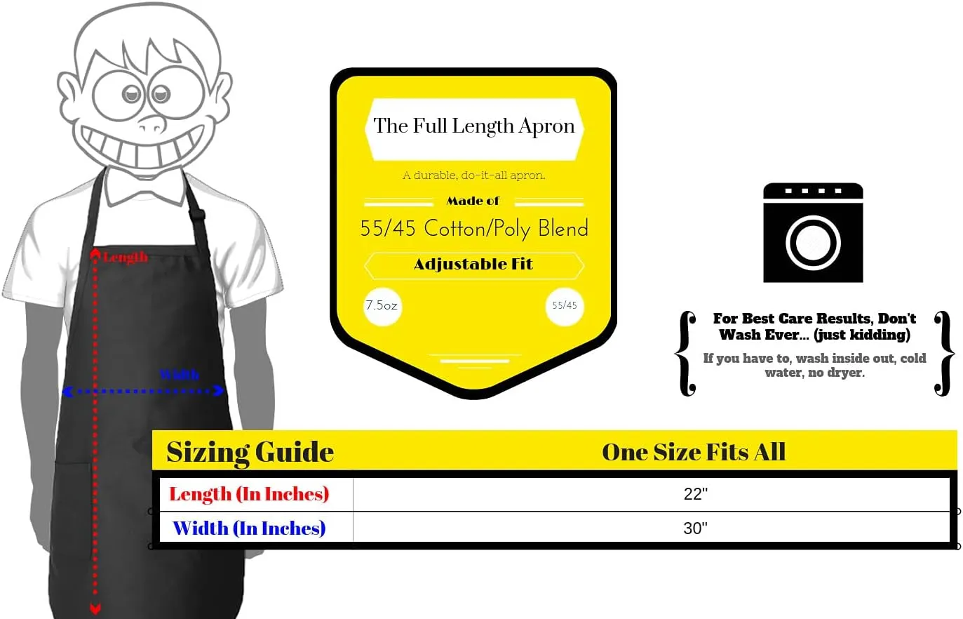Wild Bobby YES CHEF Iconic Pop TV Quote Pop Culture Graphic Apron with Pockets