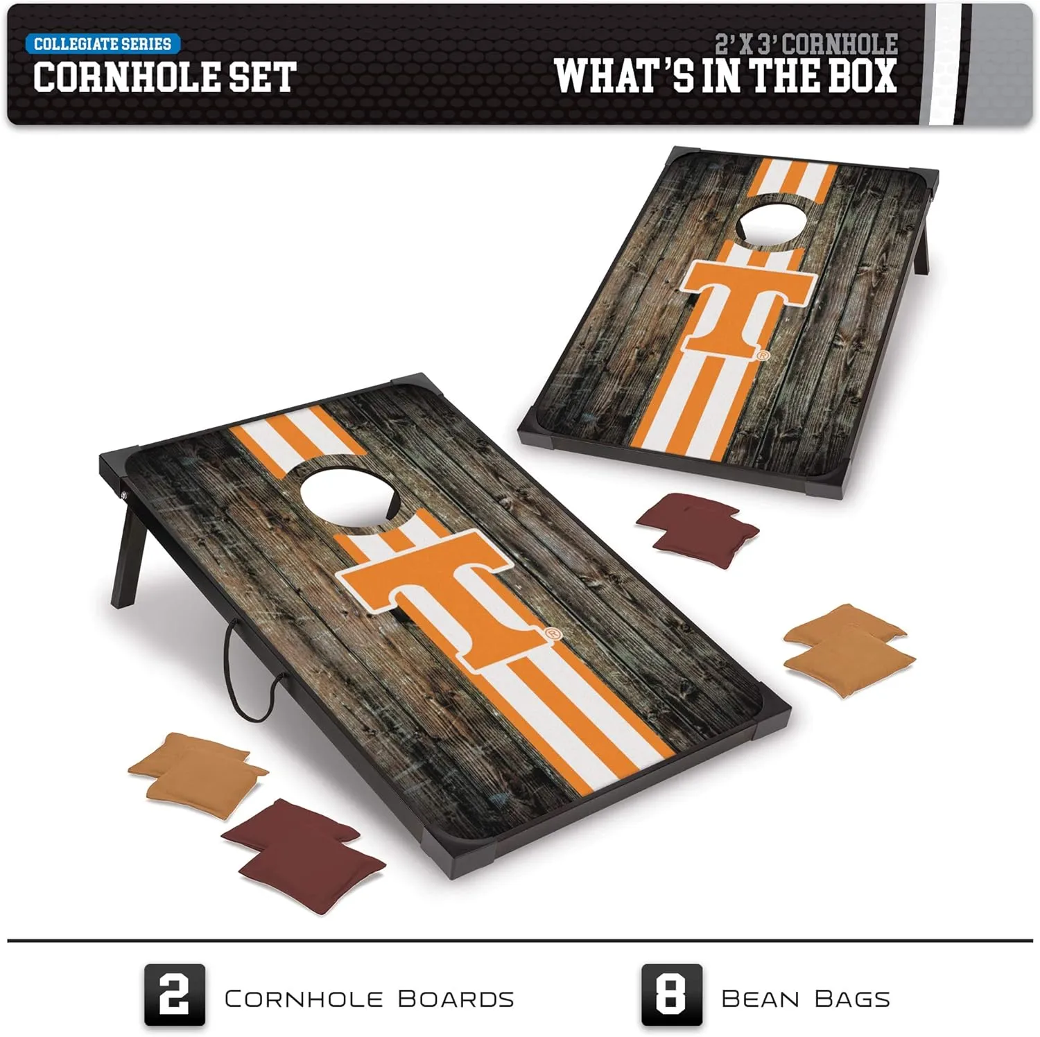 Wild Sports NCAA 2' x 3' MDF Deluxe Cornhole Set - with Corners and Aprons