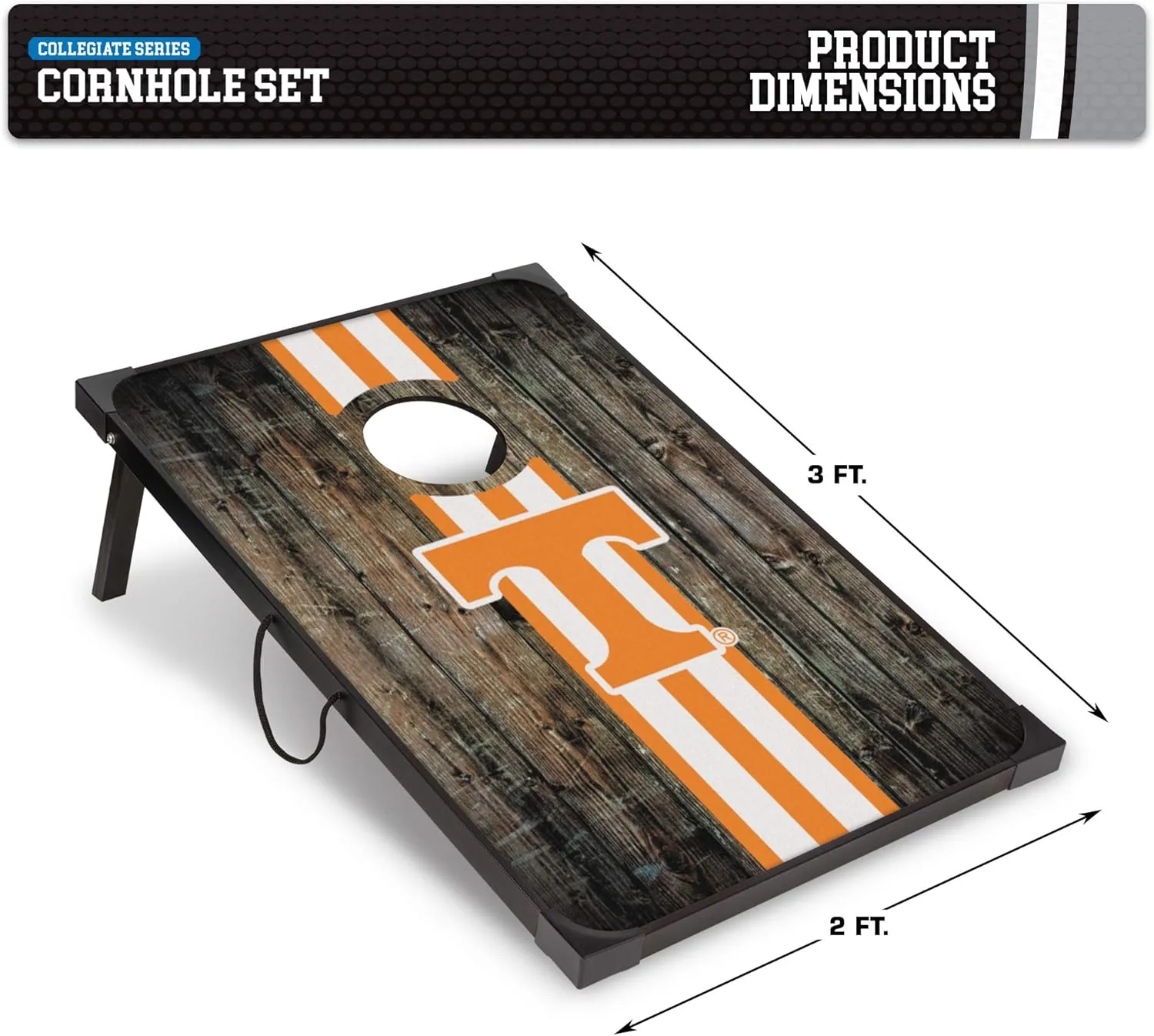 Wild Sports NCAA 2' x 3' MDF Deluxe Cornhole Set - with Corners and Aprons