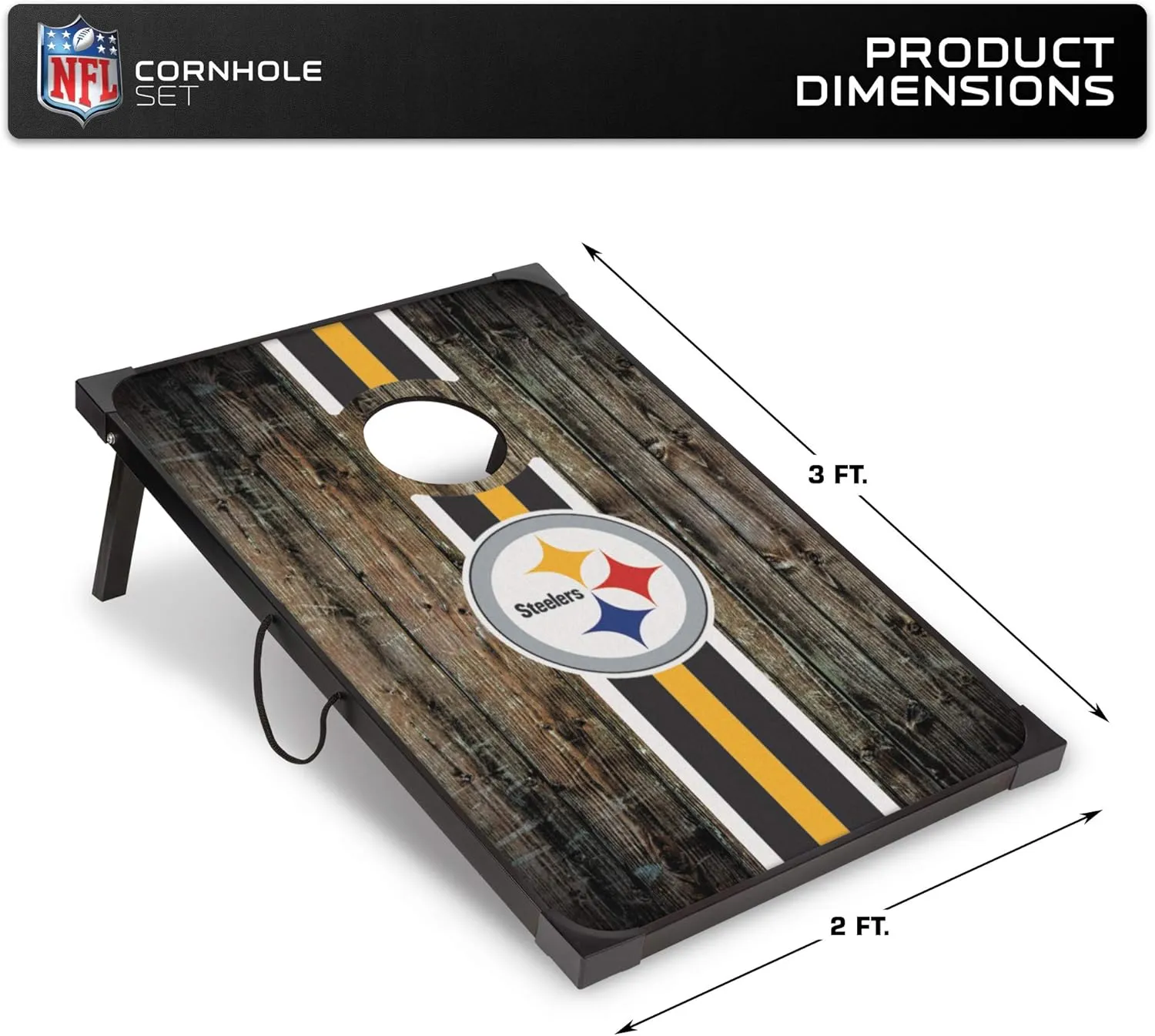 Wild Sports NFL 2' x 3' MDF Deluxe Cornhole Set - with Corners and Aprons
