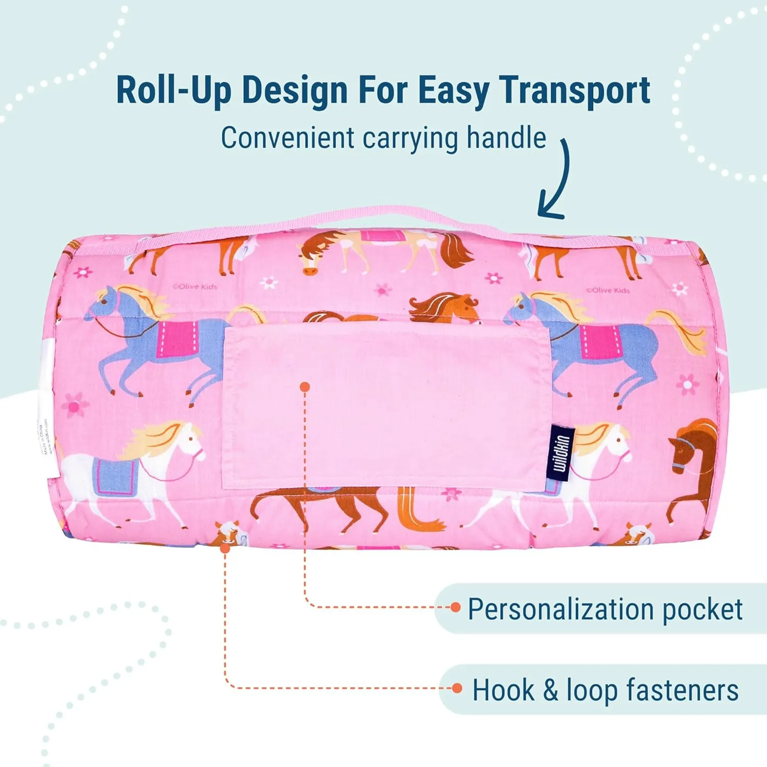 Wildkin Kids Original Nap Mat – Cozy Kids Sleep Mat with Pillow, ideal for School & Travel