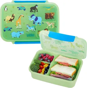 Wildkin Reusable Food Container for Kids – Airtight, Leak Resistant, Dishwasher Safe - Wild Animals