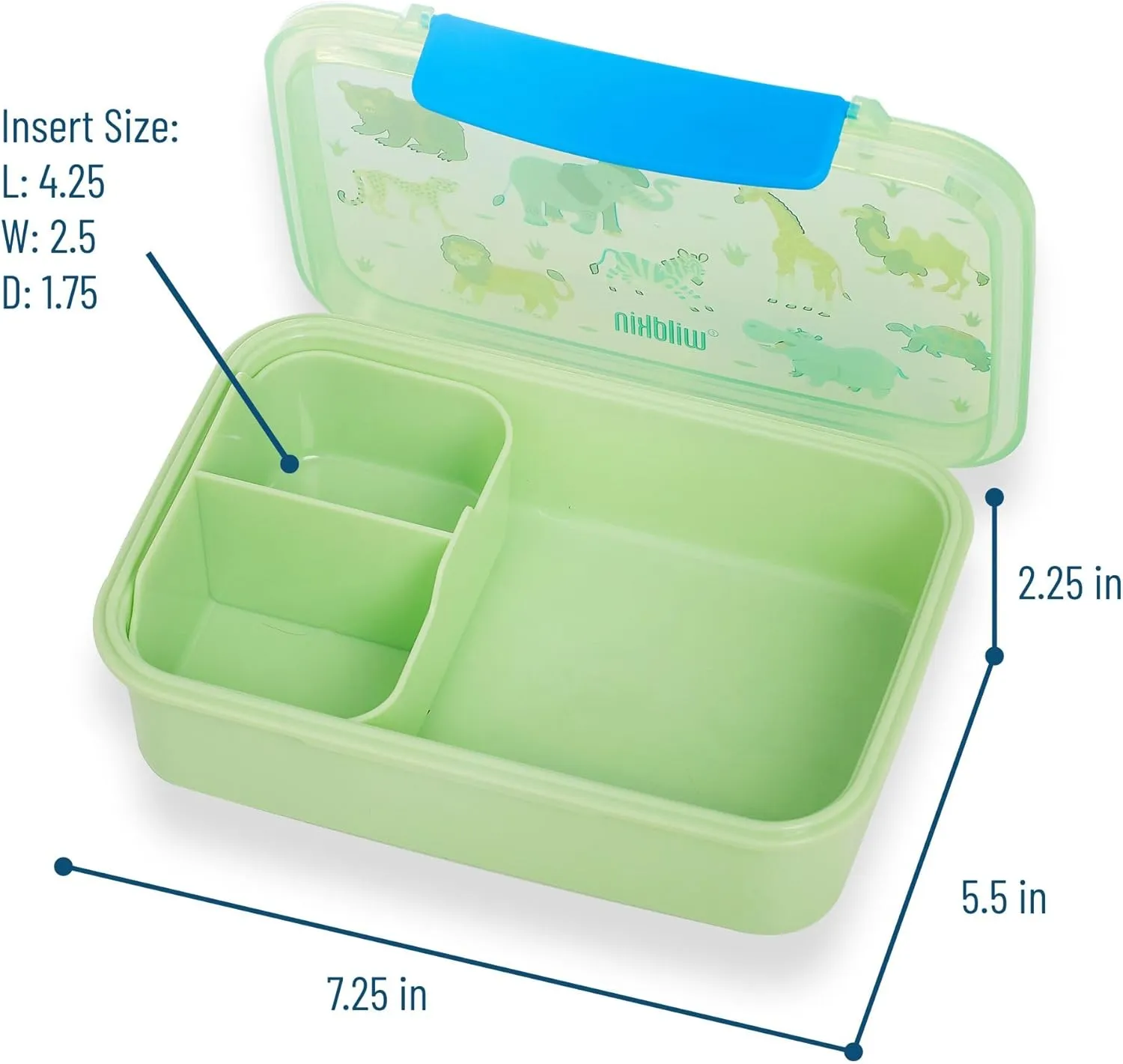 Wildkin Reusable Food Container for Kids – Airtight, Leak Resistant, Dishwasher Safe - Wild Animals