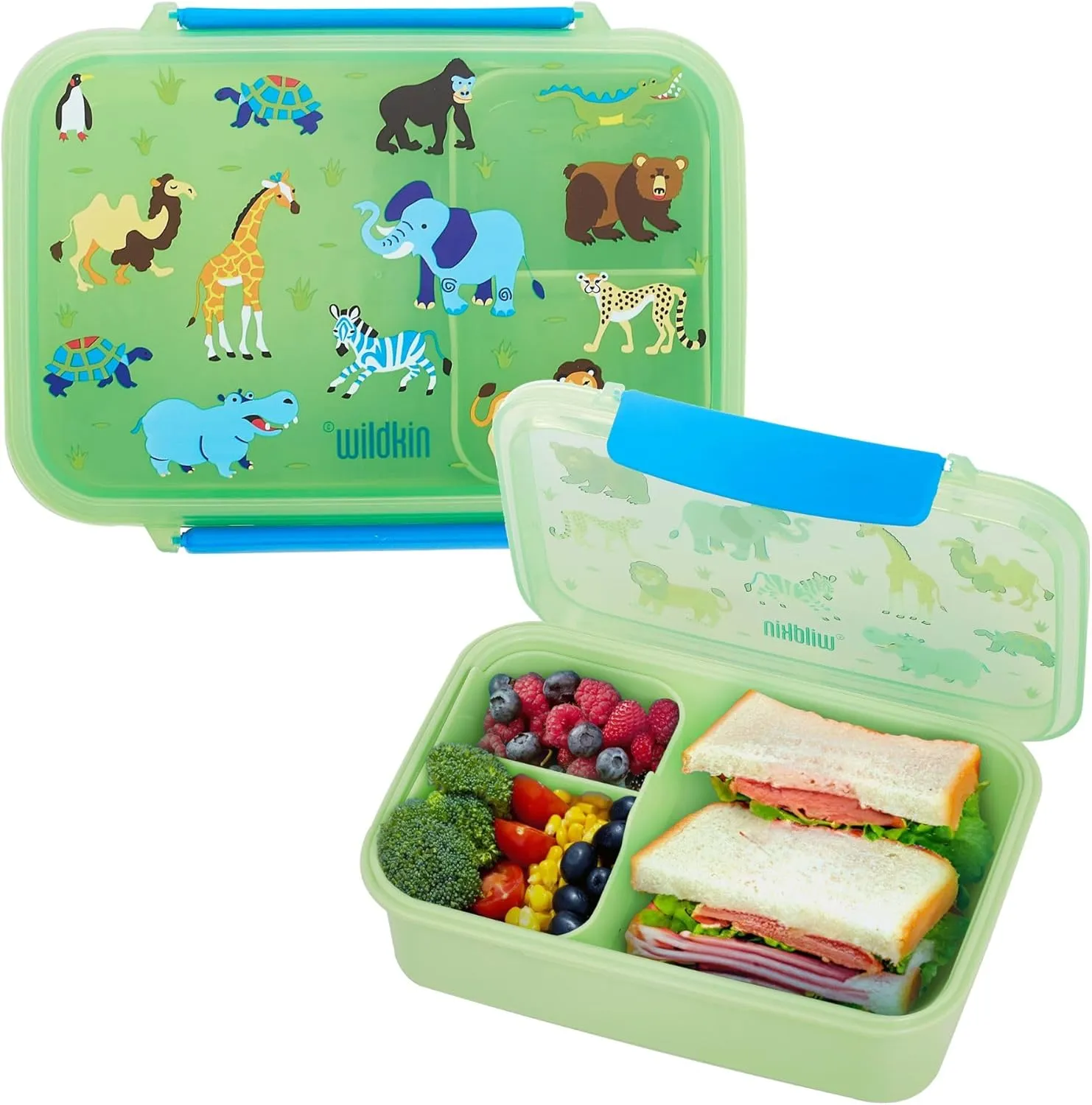 Wildkin Reusable Food Container for Kids – Airtight, Leak Resistant, Dishwasher Safe - Wild Animals