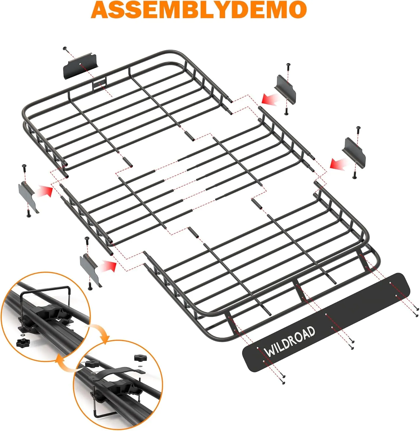 WILDROAD Roof Rack Cargo Basket, Upgraded 4” Fence Car Roof Basket with Extension, 64"x 39"x 4" Universal Car Top Luggage Holder Carrier Basket Fits for SUV Truck Cars