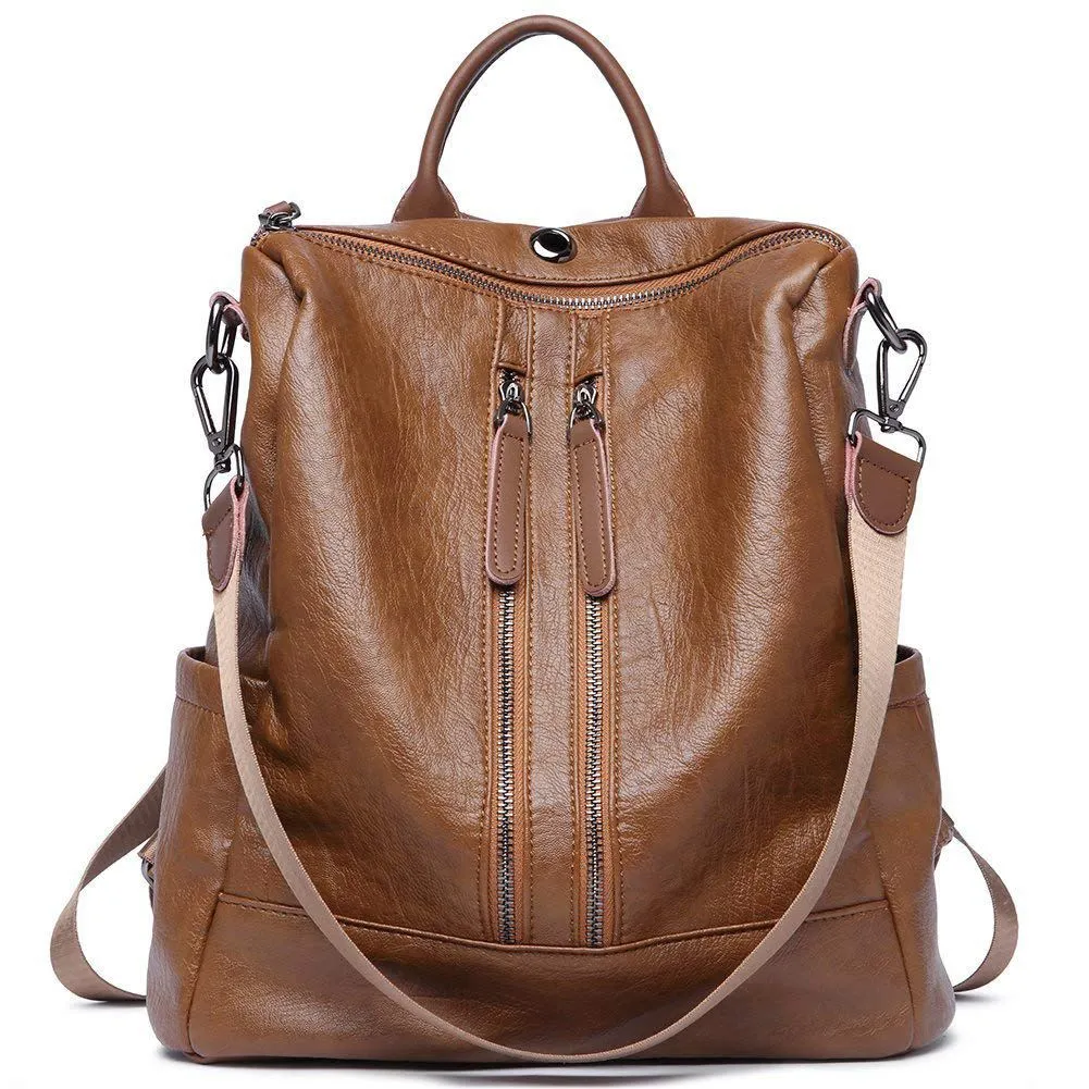 Women Backpack Purse PU Leather Fashion Travel Casual Detachable Convertible Ladies Shoulder Bag