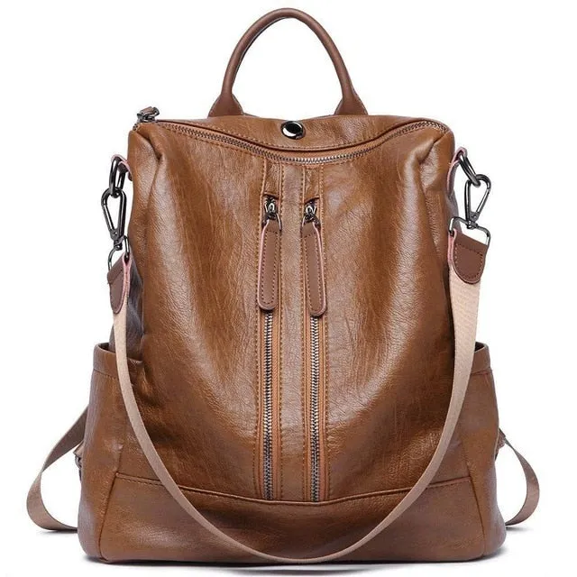 Women Backpack Purse PU Leather Fashion Travel Casual Detachable Convertible Ladies Shoulder Bag