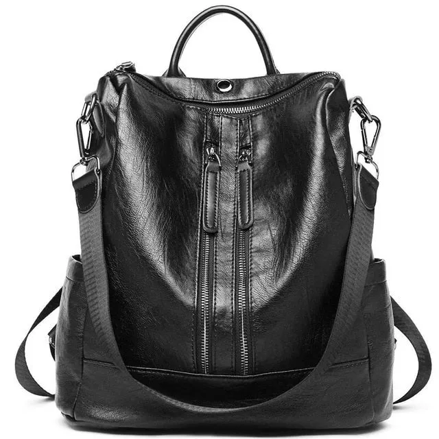 Women Backpack Purse PU Leather Fashion Travel Casual Detachable Convertible Ladies Shoulder Bag