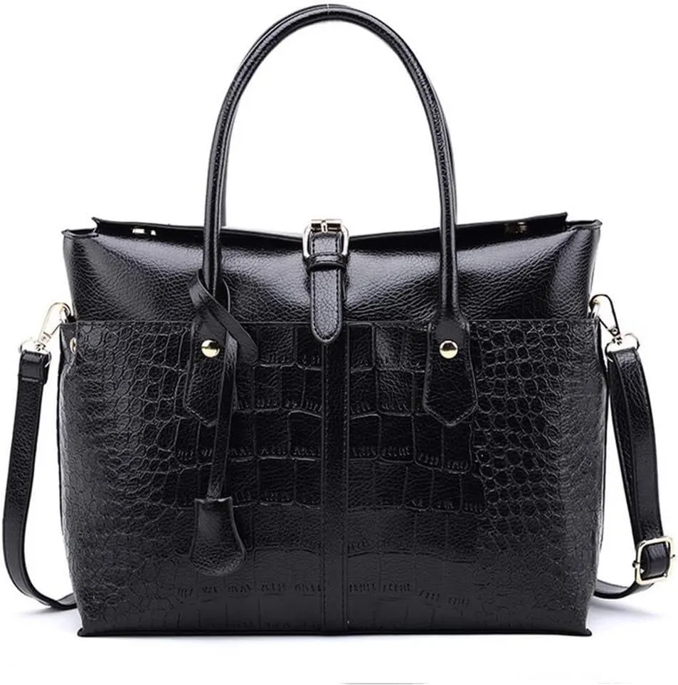 Women Fashion Tote Bag Crocodile Texture Handbag And Purses Ladies Shoulder Bag Satchel Work Top Handle Bag