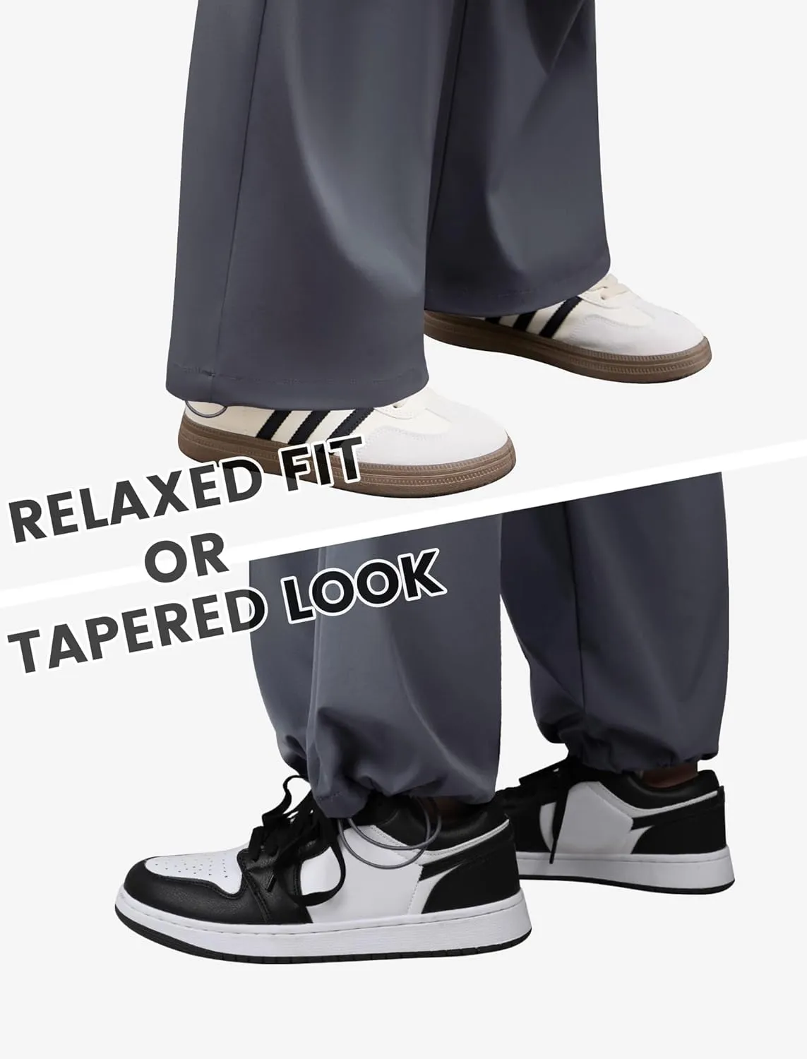 Womens Cargo Pants Elastic Waist Wide Leg Parachute Pants with 4 Pockets Baggy Hiking Trousers Travel Y2K Waterproof