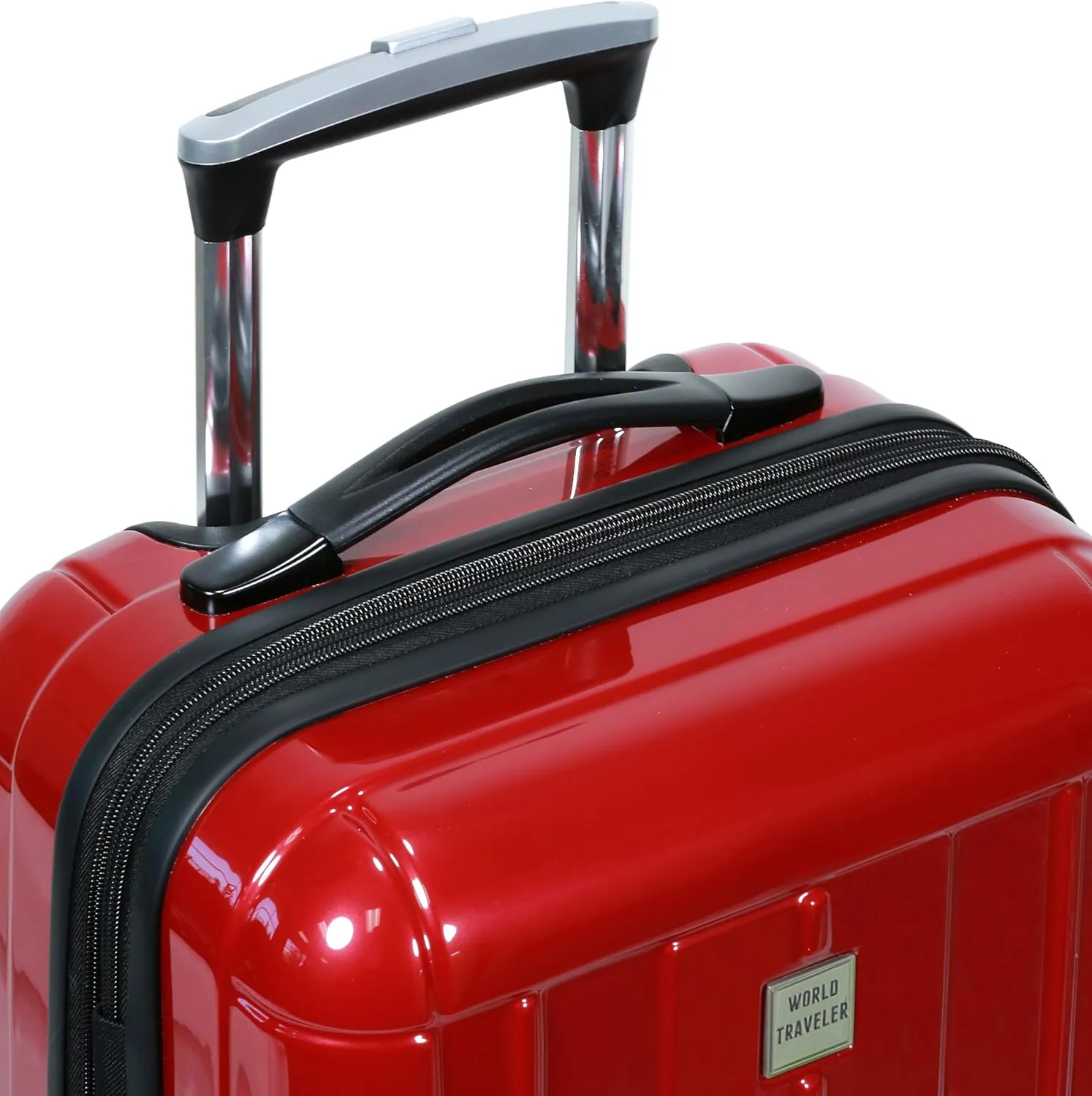 World Traveler Contour Lightweight Polycarbonate Hardside Expandable Spinner Luggage with TSA Lock, Red, 28-inch