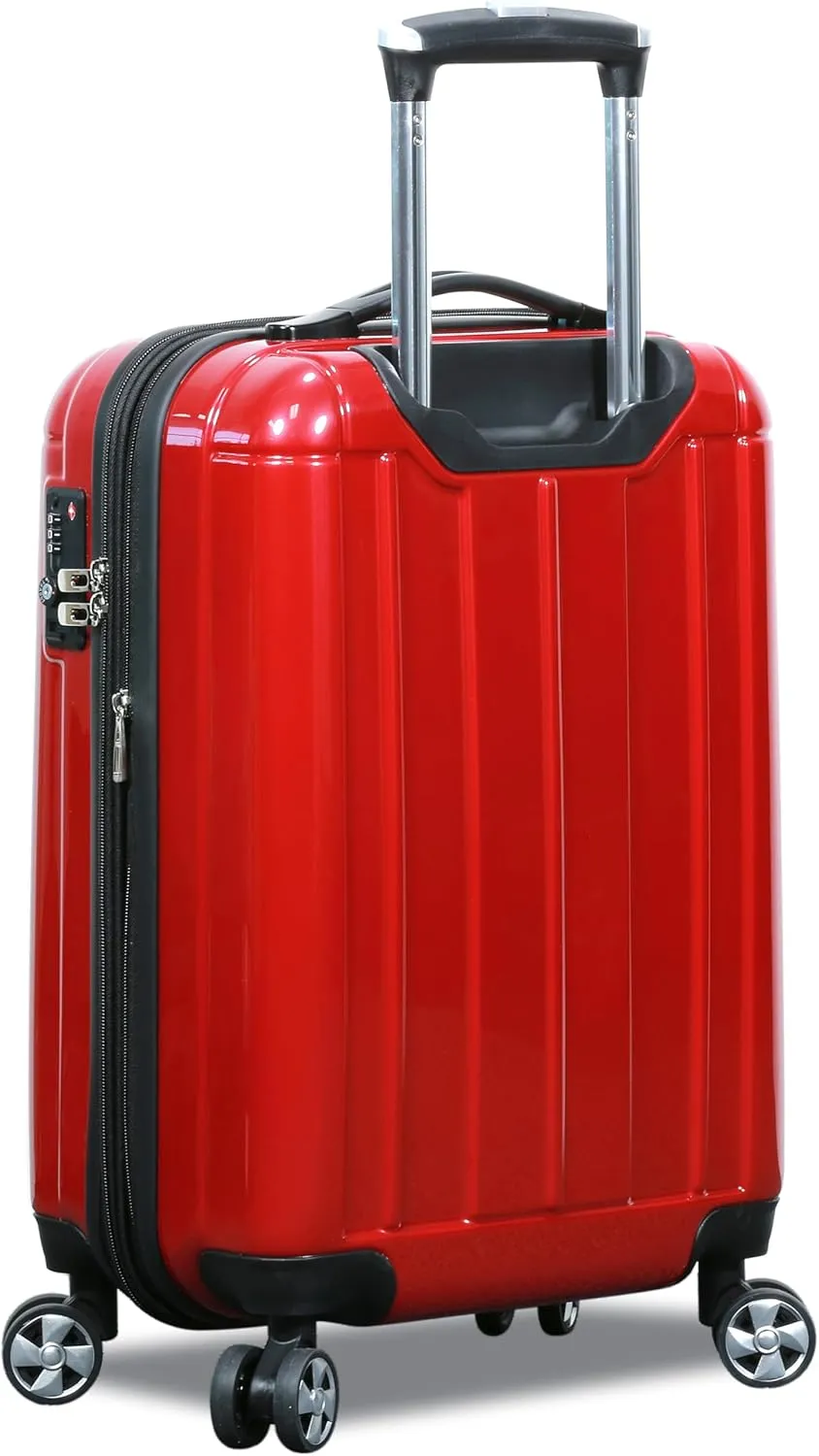 World Traveler Contour Lightweight Polycarbonate Hardside Expandable Spinner Luggage with TSA Lock, Red, 28-inch