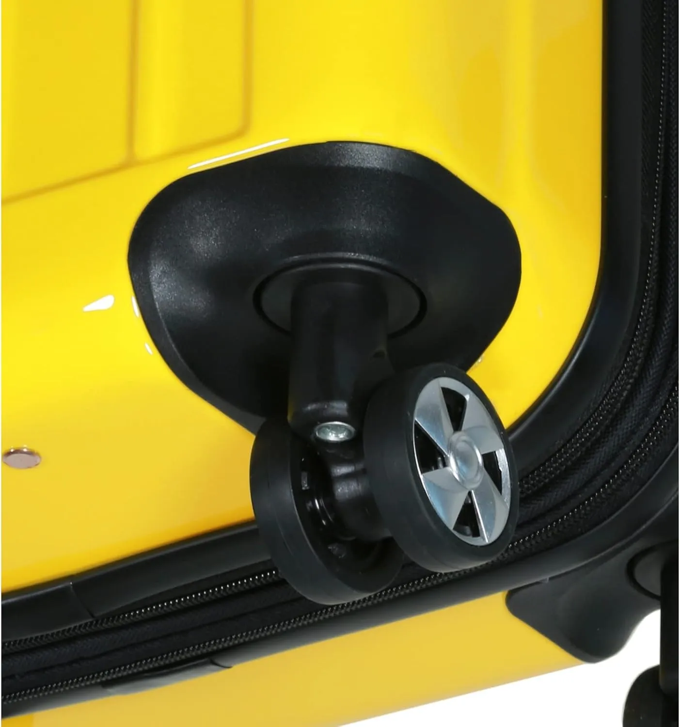 World Traveler Contour Lightweight Polycarbonate Hardside Expandable Spinner Luggage with TSA Lock, Yellow, 20-inch