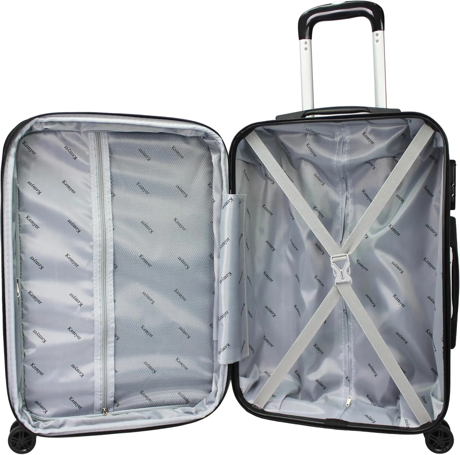 World Traveler Kemyer Quest Hardside Lightweight Expandable Spinner Suitcase Luggage, British Green, 20-inch