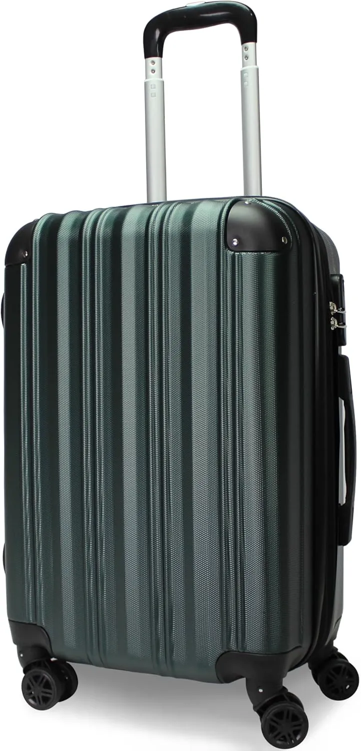 World Traveler Kemyer Quest Hardside Lightweight Expandable Spinner Suitcase Luggage, British Green, 20-inch