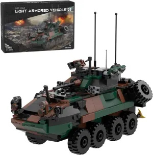 WOWOBONTOY Military Armored Truck Model, 476PCS 1/35 Scale LAV-25 Infantry Fighting Vehicle Building Block Bricks Kit, MOC-126469