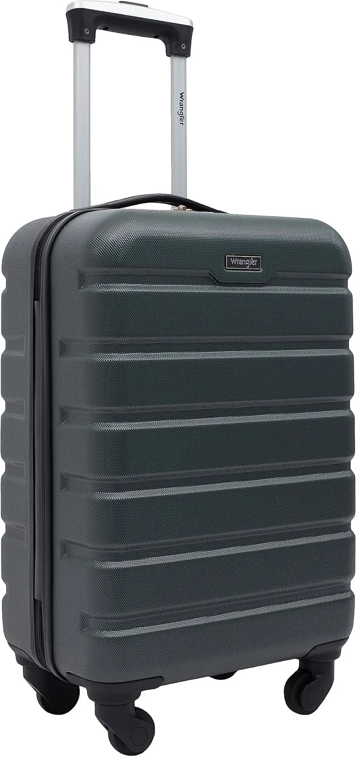 Wrangler Hardside Spinner Carry-On Luggage, Olive, 20-Inch