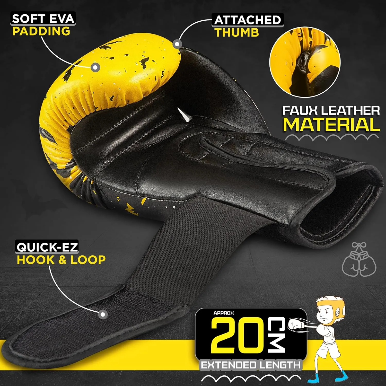 WYOX Kids Boxing Gloves 4oz 6oz 8oz – Youth Punching Gloves for Ages 3–15 – Sparring Gloves for Punching Bag, Kickboxing, Muay Thai, MMA – Boxing Gloves for Kids Training Set