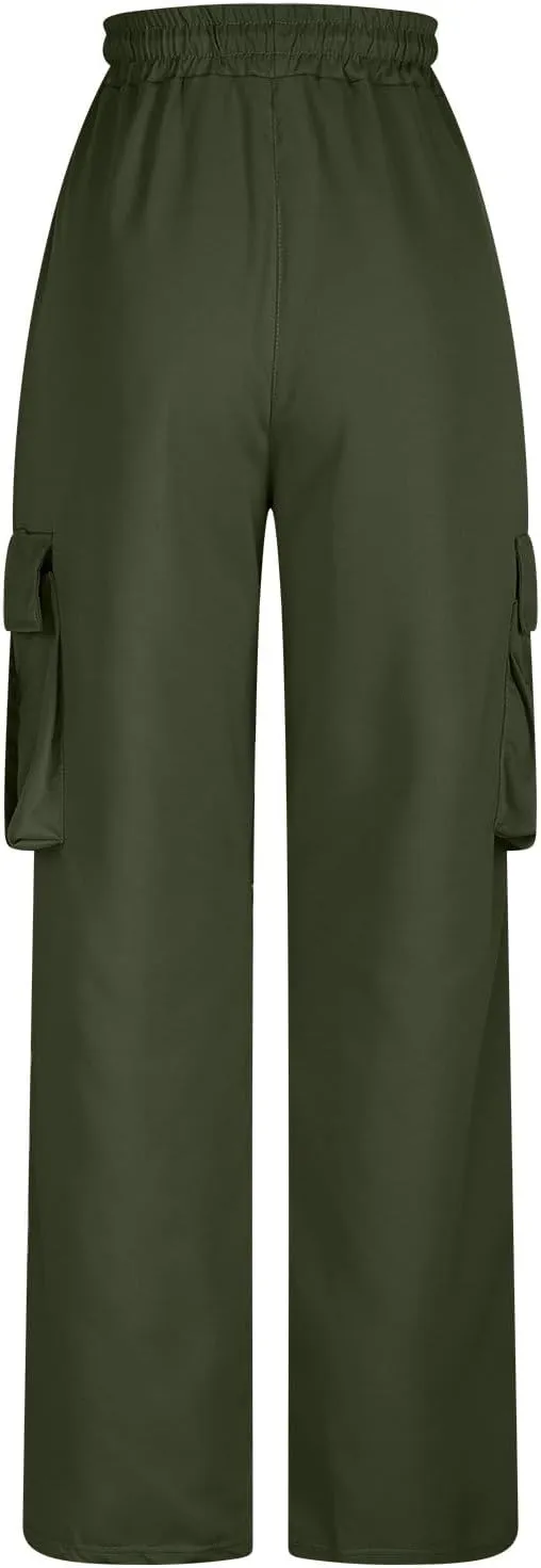 Xiaojmake Men's Casual Elastic Waist Cargo Pant with Zipper Pockets Loose Workout Pants Outdoor Hiking Running Tactical Pant