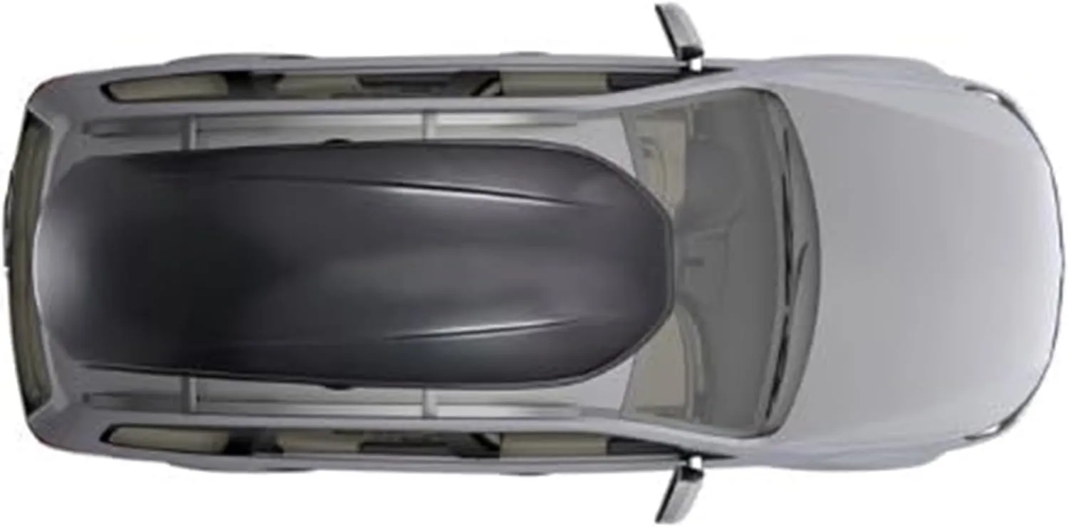 Yakima Roof Cargo Carrier, Vehicle Rooftop Hard Shell Travel Storage Box with SKS Lock, SkyBox 12 Carbonite, 12 Cubic Feet, Black