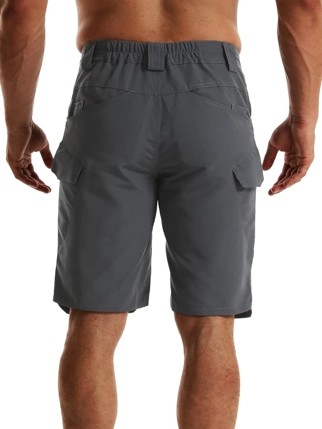YAXHWIV Men's Hiking Cargo Shorts Lightweight Waterproof Tactical Outdoor Work Shorts with Pockets