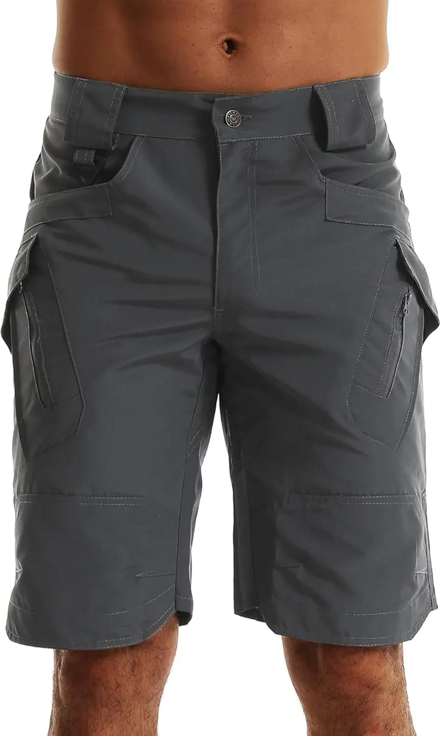 YAXHWIV Men's Hiking Cargo Shorts Lightweight Waterproof Tactical Outdoor Work Shorts with Pockets