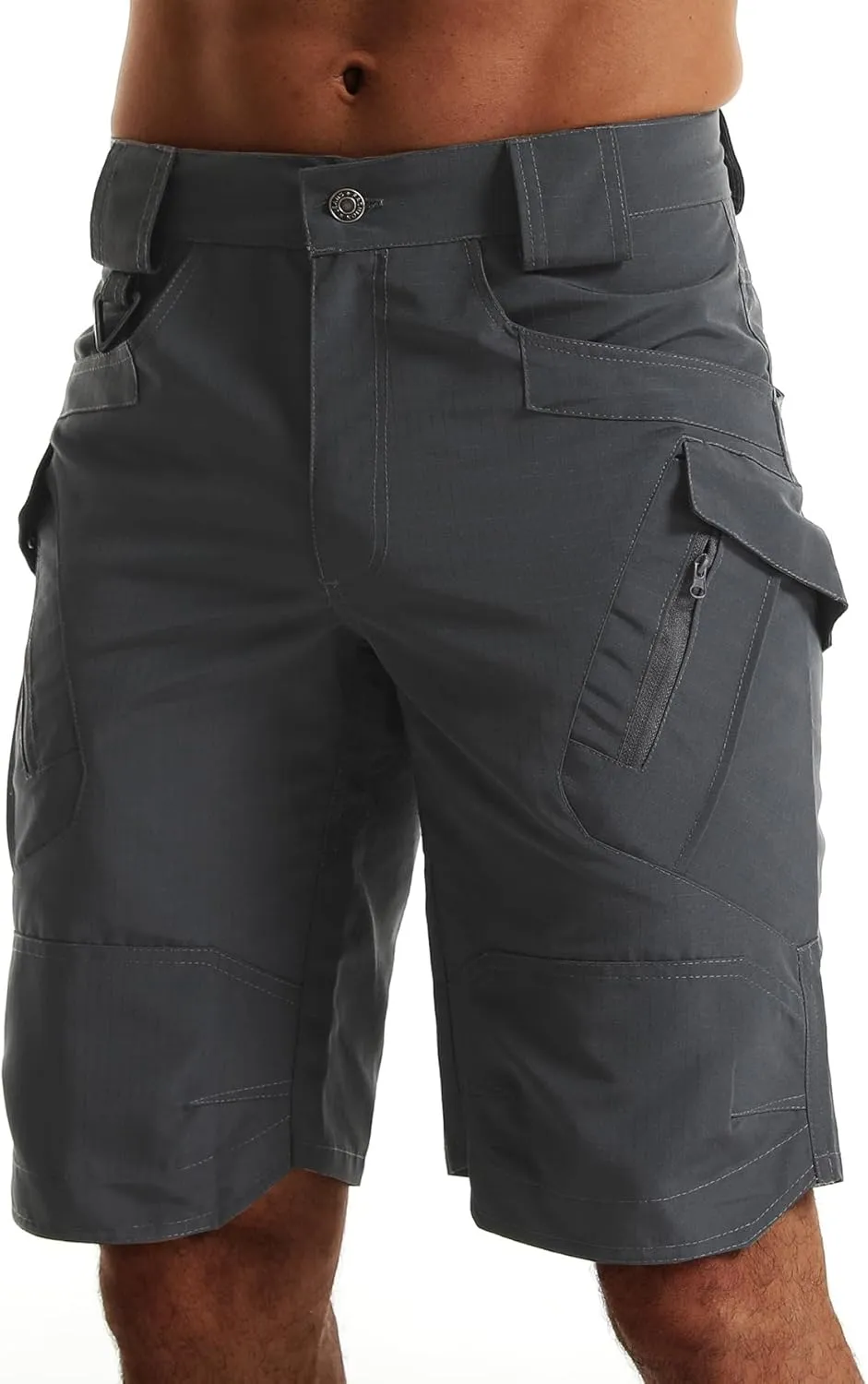 YAXHWIV Men's Hiking Cargo Shorts Lightweight Waterproof Tactical Outdoor Work Shorts with Pockets