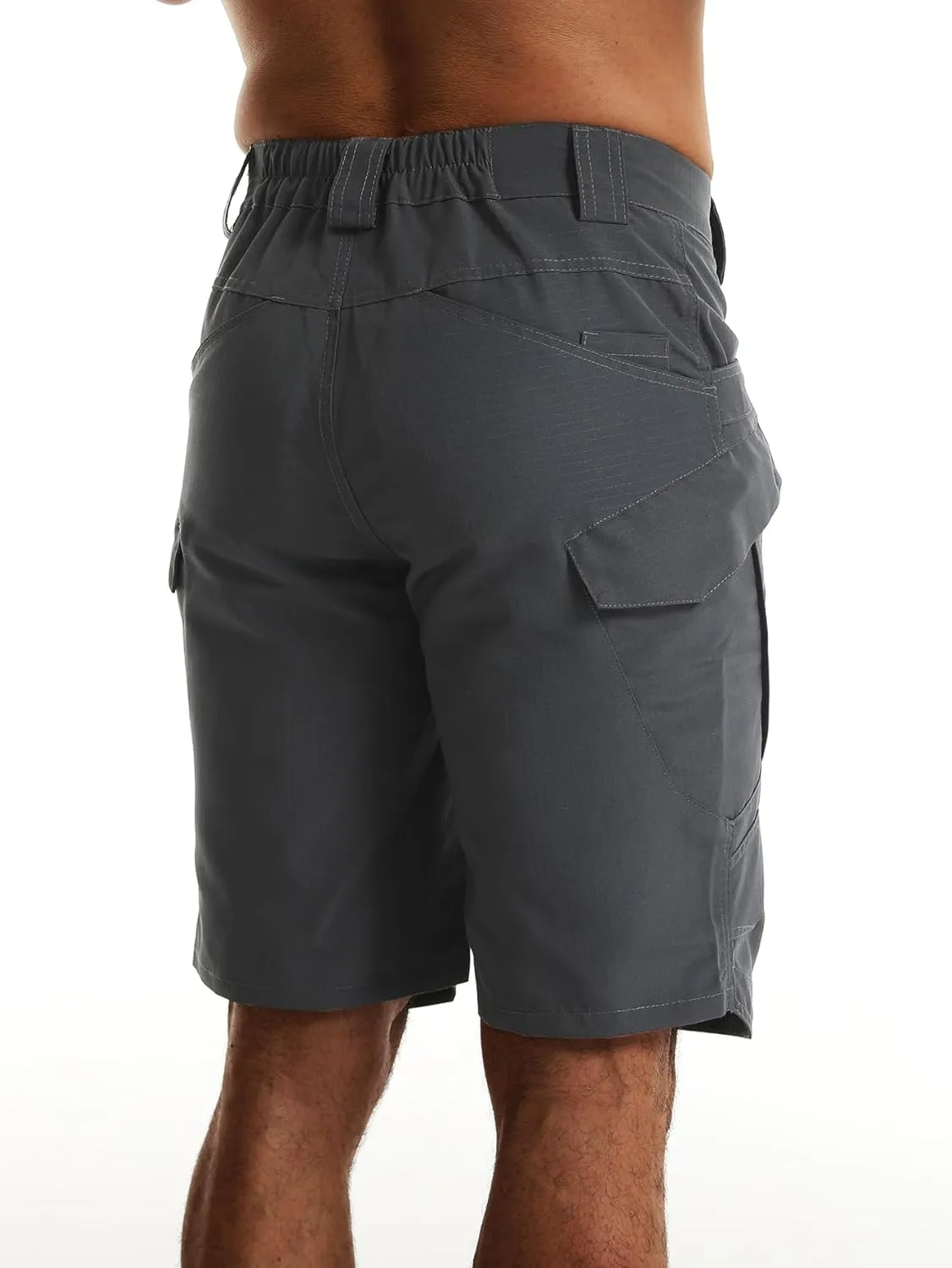 YAXHWIV Men's Hiking Cargo Shorts Lightweight Waterproof Tactical Outdoor Work Shorts with Pockets