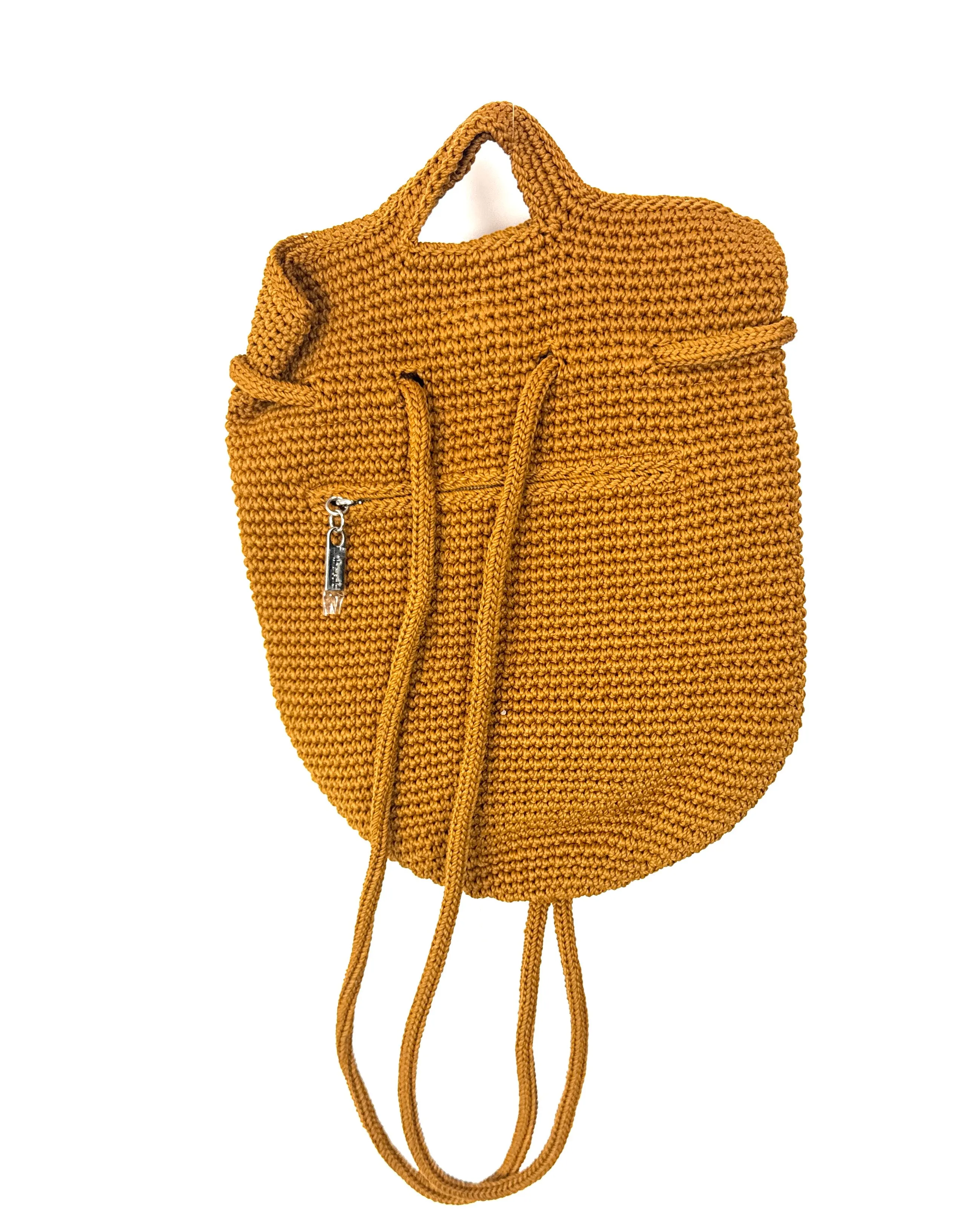 Yellow Crochet Convertible Backpack