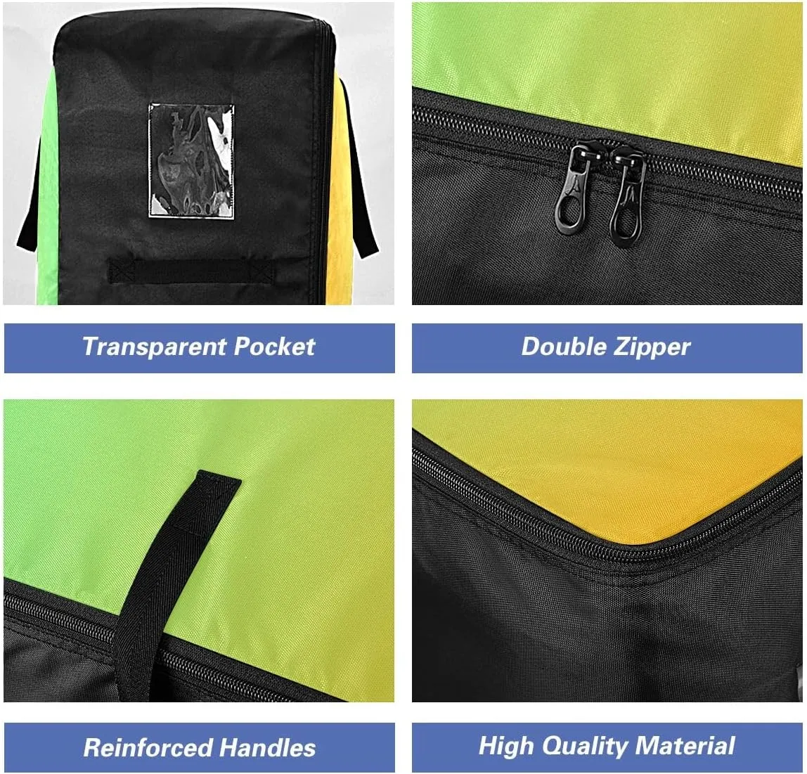 Yellow Green Gradient Storage Bag, 27.5x19.7x11 In, Garment Storage Organizer Travel Cargo Duffel Bags Storage Organizer for Clothes, Bedding, Comforter