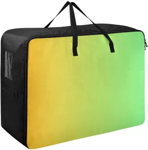 Yellow Green Gradient Storage Bag, 27.5x19.7x11 In, Garment Storage Organizer Travel Cargo Duffel Bags Storage Organizer for Clothes, Bedding, Comforter
